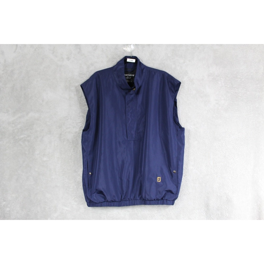 FJ DryJoys Vest Mens L Navy Blue‎ 1/4 Zip Mock Neck Windbreaker Jacket Golfing